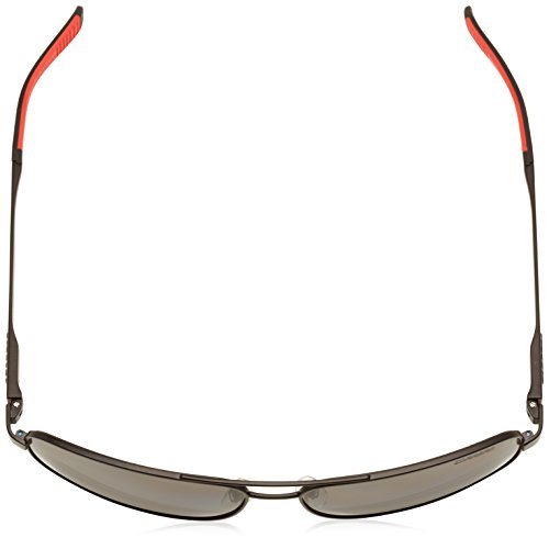 Carrera Men's CA8014S Polarized Rectangular Sunglasses, Matte Black & Gray Polarized, 61 mm