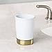 InterDesign York Ceramic and Metal Tumbler, Makeup Brush Toothbrush Holder Cup for Bathroom, Countertop, Desk, Dorm, College, and Vanity, 3.25