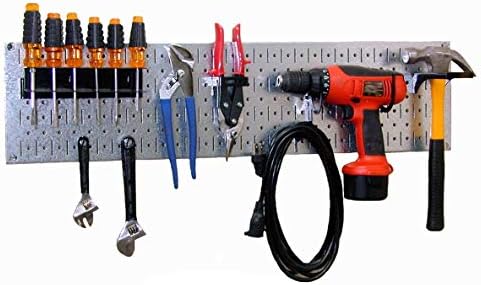 Wall Control 30Wrr100Gvb Galvanized Steel Pegboard Starter Kit