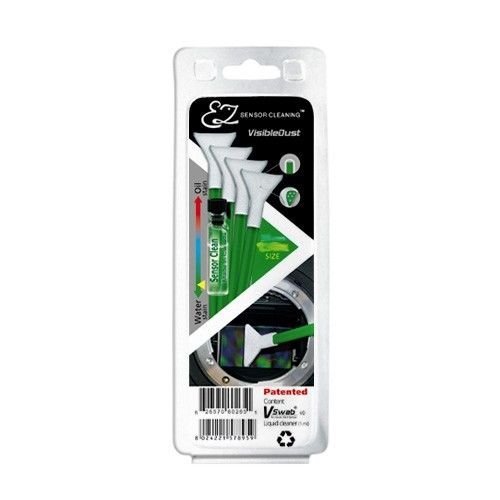 Visible Dust EZ Sensor Cleaning Kit with 1 ml VDust Plus Liquid Cleaner &4 Ultra MXD (Green) 1.6" size Swabs
