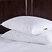 puredown® Goose Feather Down Blend Soft and Flat Pillow for Sleeping Cotton Cover, Queen Size, Set of 2
