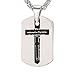 U7 Stainless Steel Dog Tags for Men Chain Bible Lord's Prayer Cross Necklace