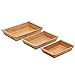 MyGift Natural Bamboo Nesting Small Serving Tray with Handles, Wooden Decorative Trays, Set of 3
