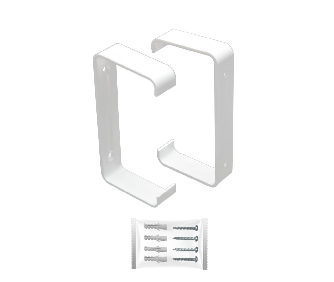 H&C VENT Pipe Bracket 2 x 4 Inch Clamps for Flat Duct Ventilation Systems 55 x 110 mm PVC - Pack of 2 - Rectangular HVAC Element