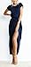Yidarton Women Ladies Summer Casual Short Sleeve Beach Sundress Slit Long Maxi Dress Navy L