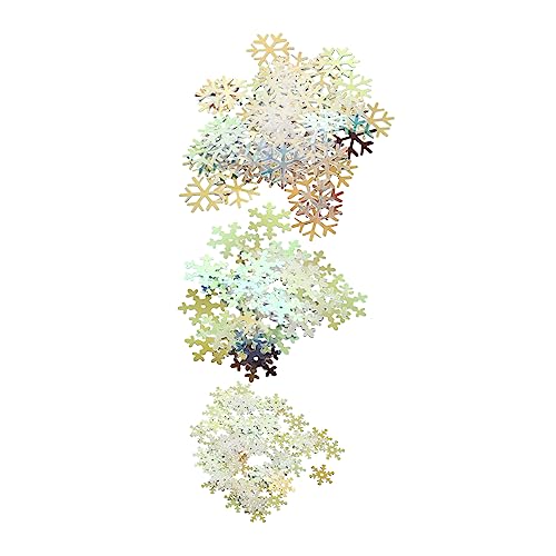 Ciieeo 3bags Xmas Glitter Adornments Snowflake Shape Decorations for Christmas Parties Celebrations and Craft Projects Non-fading Snowflake Decors