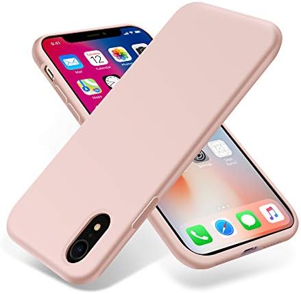 OTOFLY for iPhone XR Case, [Silky and Soft Touch Series] Premium Silicone Rubber Full-Physique Protecting Bumper Case Suitable with Apple iPhone XR 6.1 inch， (Pink Sand)