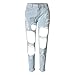 RieKet Women Distressed Boyfriend Dipped Jeans for Juniors (9(Asia 30), Light Blue)