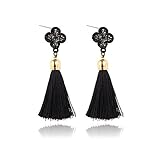 Luck Wang Ms. Fashion Bohemian Style Alloy Diamond Tassel Earrings