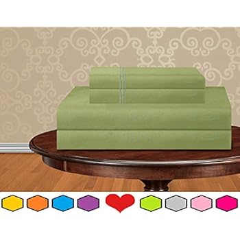 Luxurious Bed Sheets Set on Amazon! Elegant Comfort 1500 Thread Count Hotel Quality Wrinkle and Fade Resistant 5-Piece Bed Sheet Set, Deep Pocket, Hypoallergenic - Split King Sage