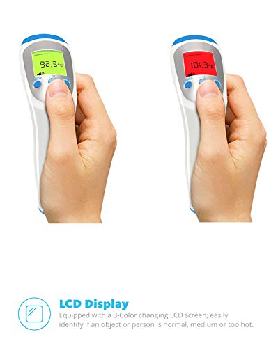 Equinox Digital Thermometer Non Contact Infrared Forehead - 3-Modes Body/Surface/Room Temperature Reading Device - Baby Thermometer - LCD Display Infrared Thermometer - CE Approved