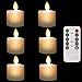 Pack of 6 Realistic and Bright Flameless LED Tea Light Fake Flameless Candles,Battery Operated Warm White with Dancing Flickering Bulb for Christmas/Wedding/Birthday Party