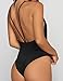 Zero City Women Monokini Swimsuits One Piece Bathing Suit Deep V Backless Black