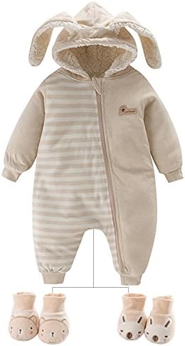 Poliking Newborn Unisex Baby Winter Natural Organic Cotton Soft,Warm,Organic Cotton Hooded Pram Suit And Toddler Shoes (Natural)
