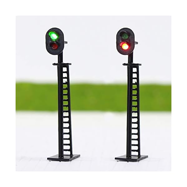 Evemodel JTD03 Neu 5 STK. Ampeln LED Signal Lichtsignal 64mm 12V rot/grün H0 / TT – Bild 3