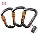 ayamaya 30kn / 3000kg Aluminum Locking Rock Climbing Carabiner D Shape Screwgate Carabiner Hook Screw Lock Carabiner Outdoor Sport Tools for Mom Dad Boyfriend Men Women (Grey- 3 Pack)