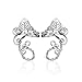 Yolmina Elf Ear Cuffs, Handmade Clip on Earrings - Pearl Wing Tassel Filigree Elven Earrings for Women - Fantasy Fairy Halloween Costume, Cosplay, Wedding, Handcraft