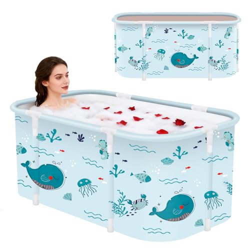 Portable Foldable Bathtub,Foldable Soaking Bathtub for Adults, Freestanding Bathtubs, Hot Bath Tub,