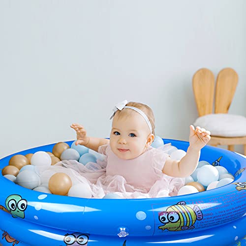 eulogize Inflatable Kiddie Pool for Backyard, Kids Swimming Pools for Baby Toddler Kids, Indoor and Outdoor Water Game Play Center for Summer(51X15.7inches)