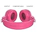 REETEC Stereo Foldable Over-Ear Headphones Strong Low Bass Earphones with Microphone 3.5mm Wired Headsets for Cellphones iPhone Laptop Tablet Mp4 Mp3 PC MacBook (Rose)