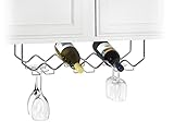 Useful. UH-GB186 Under Cabinet Stemware Holder and Wine Rack - Holds 6 Bottles/6 Stems - Chrome (Kitchen)