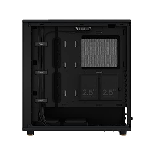 Fractal Design North Charcoal Black - Wood Walnut Front - Mesh Side Panels - Two 140Mm Aspect Pwm Fans Included - Type C Usb - Atx Airflow Mid Tower Pc Gaming Case - View 15