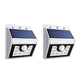 Litom 8LED Solar Lights Outdoor Solar Power Lights for Garden, Waterproof Solar Motion Lights-2 PACK