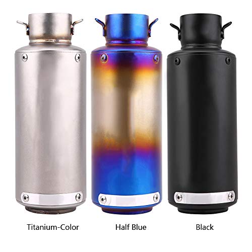 DEALPEAK Motorcycle Exhaust Muffler Tailpipe Tail Pipe Tip Stainless Steel Universal Titanium-Color (Color : Titanium) - Thumbnail 4
