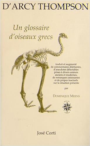 Un Glossaire D Oiseaux Grecs Litterature Etrangere Thompson D Arcy Wentworth Meens Dominique 9782714311016 Amazon Com Books