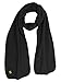 Black Plush Fur Trim Fleece 3 Piece Hat Scarf & Glove Set Black