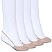 Cinak Women Low Cut Socks No Show Half Socks with Sling Back 4-Pairs (Beige)