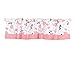 Coral Pink and Navy Blue Floral Print Window Valance by The Peanutshell
