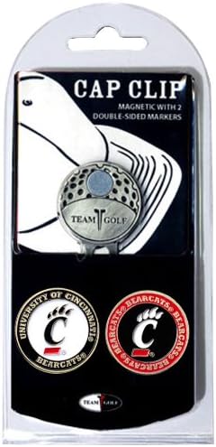 Team Golf Ncaa Cincinnati Bearcats Golf Cap Clip With 2 Removable Double-Sided Enamel Magnetic Ball Markers Attaches Easily To Hats