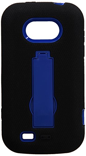 Asmyna Hybrid Dual Layer Protector Cover with Kickstand for ZTE Awe N800 - Retail Packaging - Dark Blue/Black