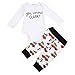 2PCS Newborn Baby Boys Cute Letter Print Romper+ Evergreen Tree Car Pattern Pants Clothes Set (0-6 Months, Long Sleeve)