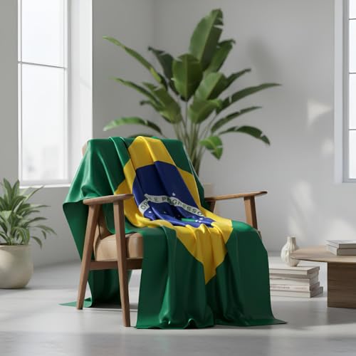 Bandeira do Brasil 90x150cm em Poliéster – Eventos, Decoração, Copa Do Mundo, Com Costura Para Mastro, Dupla Face Premium