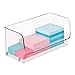 mDesign Small Plastic Stackable Office Storage Organizer with Open Front - Perfect Drawer and Desk Bin - Pen, Marker, Pencil, Paper, and Stationary Holder - 7