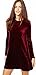 Eyekepper Women's New A-Line Loose Crewneck Long Sleeve Velvet Dress
