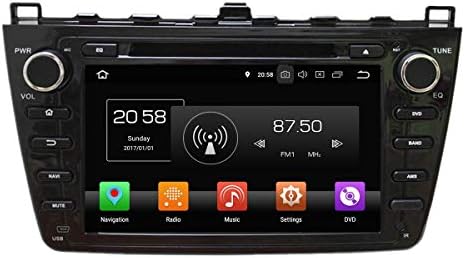 (Black) Android 8.0 Auto GPS Navigation Head Unit for Mazda 6(2008-2012), 8 Inch Touchscreen DVD Player Radio Bluetooth