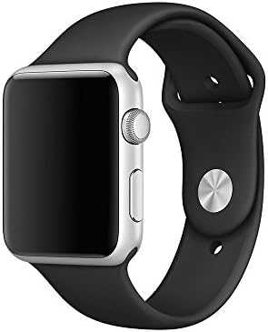 Sport Band for Apple Watch 38mm, Aimote Soft Silicone Replacement Strap for Apple Watch Series 3, Series 2, Series 1,Sport Edition, M/L Size, 38mm Black