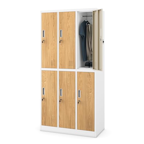 Jan Nowak Umkleideschrank Metall, Spindschrank mit 6 Fächern, abschließbar