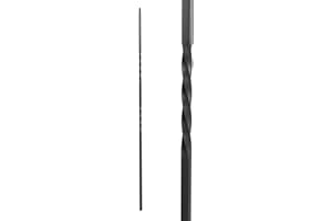 DESIGNS LIKE THAT Double Twist - Metal Balusters for Interior - 44" x 1/2" - Box of 15 (Satin Black)