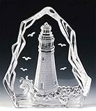 Engraved Lead Crystal -- Lighthouse (Boat)