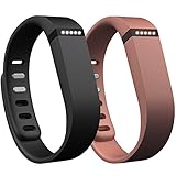 SKYLET For Fitbit Flex Bands, Silicone Replacement Bands for Fitbit Flex with Fastener Ring (No Tracker)(Small,Black&Coffee)