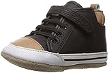Robeez Boys' Brandon High Top Sneaker, Brandon Black, 12-18 Months M US Infant