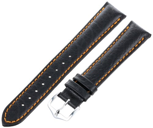 Hirsch 18mm Leather Watch Strap, Color:Black (Model: 044020-52-18)