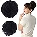 REECHO Thick 2PCS Updo Messy Hair Bun Curly Wavy Ponytail Extensions Hairpieces Hair Scrunchies for Women Girls Color Natural Black