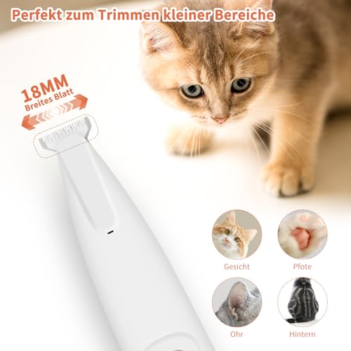PawTrim Pro, Super Quiet / Rechargeable Paw Trimmer for Pets with LED Light, Waterproof, Wireless Pet Shaver, Dog Clipper, Professional Dog Trimmer for Dogs, Cats, Paws, Eyes