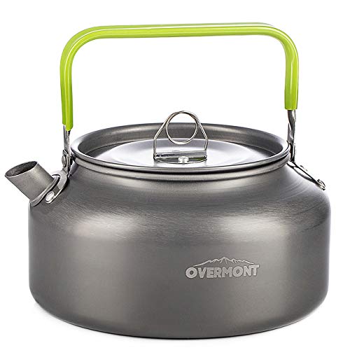 Overmont Camping Kettle Camp Tea Coffee Pot Aluminum 27/42 FL OZ