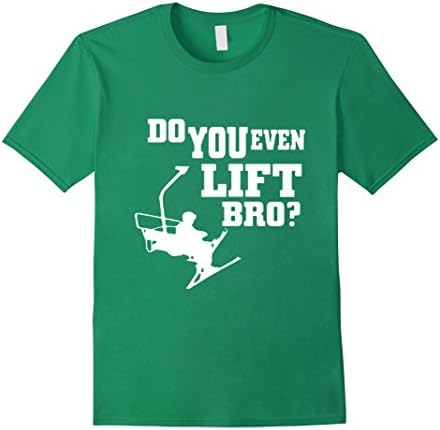 Men's Do You Even Lift Bro Skiing T-Shirt Small Kelly Green